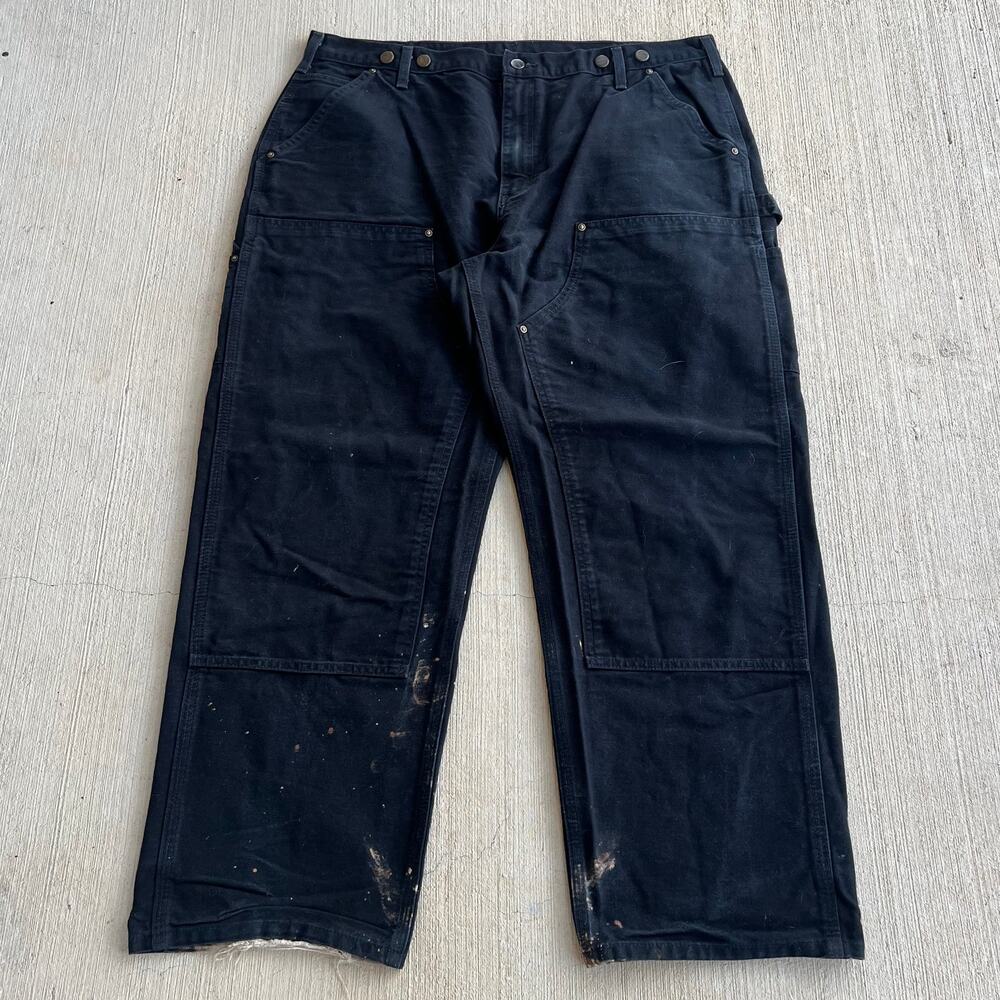 Carhartt B136 BLK black double knee work wear carpenter pants